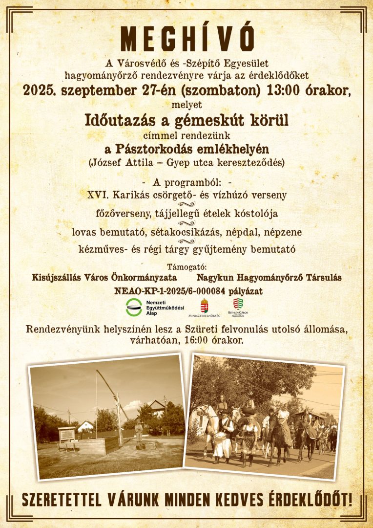 Időutazás a gémeskút körül – 2025. szeptember 27.