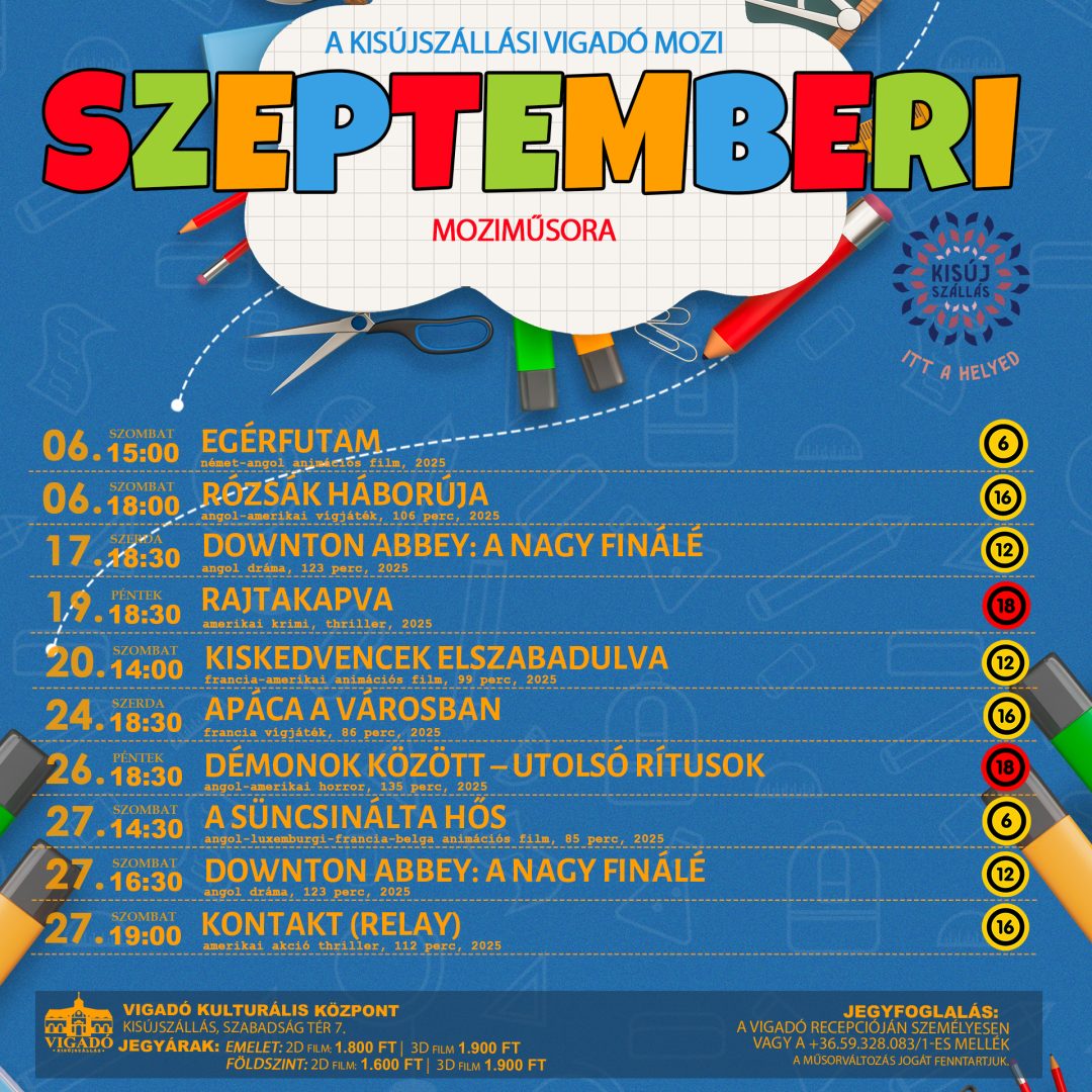 Remek filmek, sztárok szeptemberben is a Vigadó Moziban!