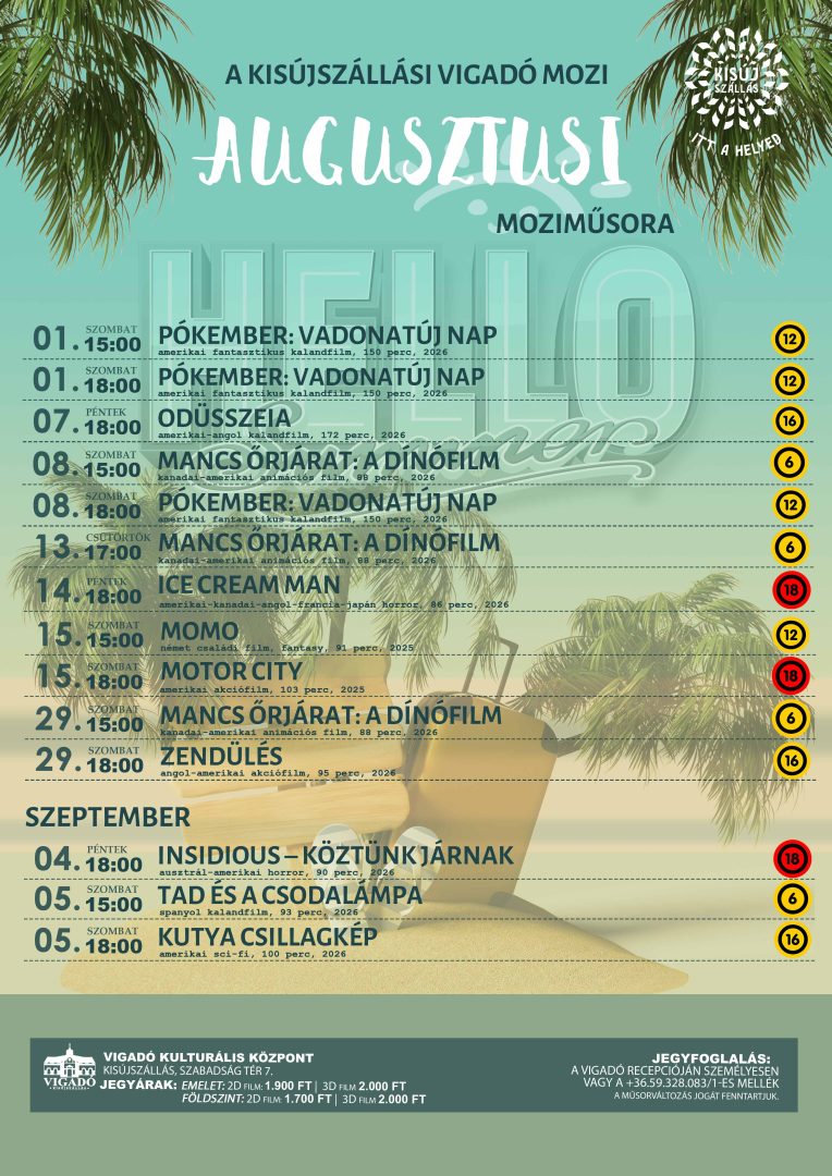 Augusztusi moziműsor
